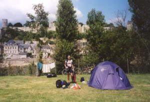 A sunny day in Chinon, and our campsite on the Loire, with the Chateau up on the hill in the background