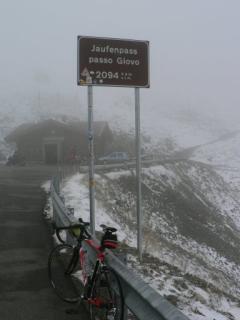The top of the passo Giovo snow storm