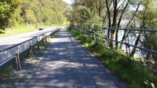 typical bicycle trail at the river Danube
